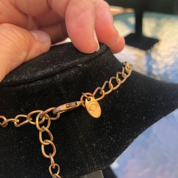 Charming Charlie Vintage Bib Statement Necklace Orange Black - Picture 5 of 6